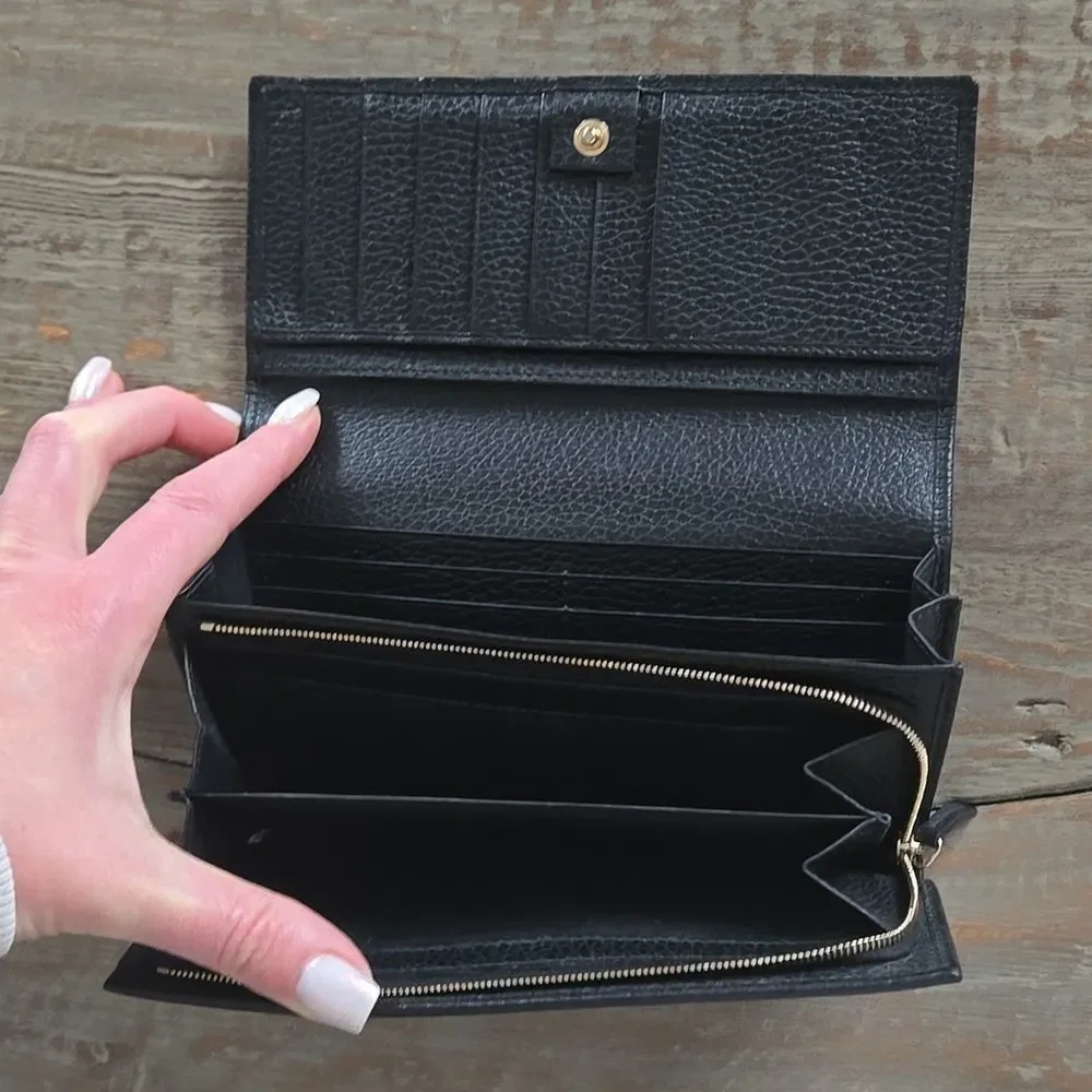 Gucci Wallet long black leather - Picture 7 of 8